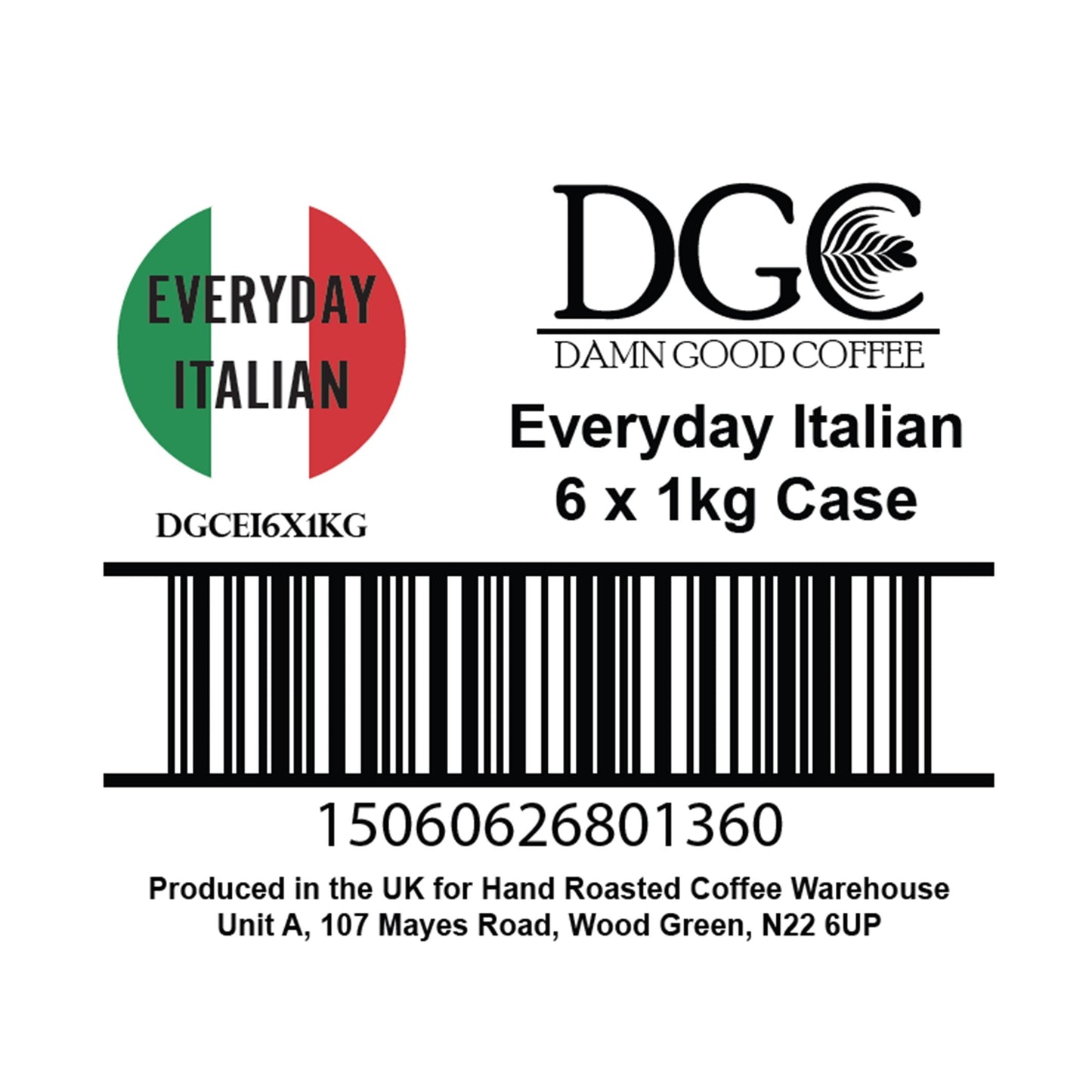 DGC Everyday Italian 6kg Case Wholebeans